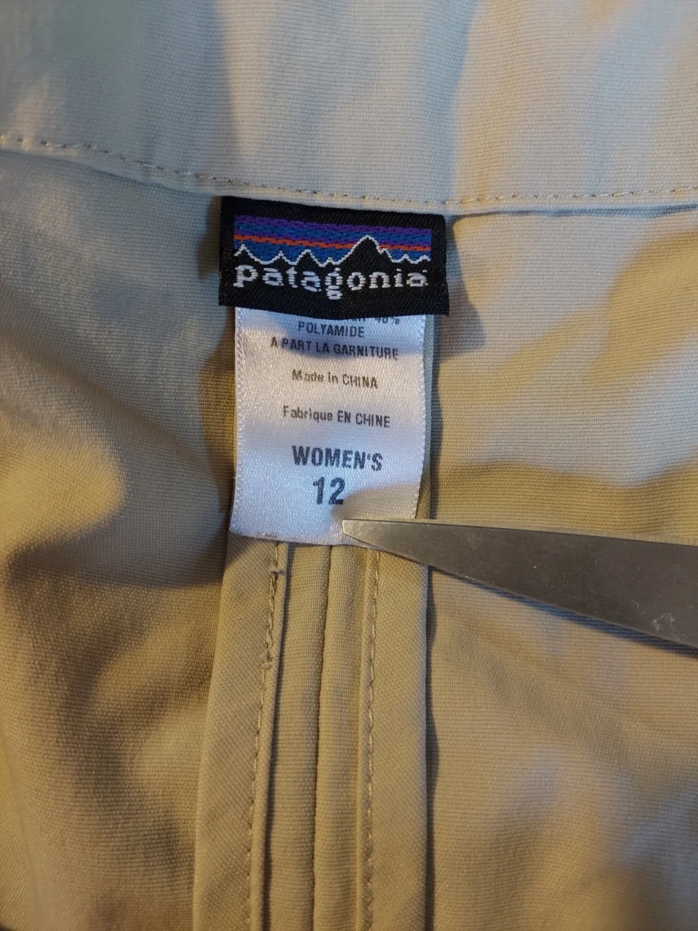 Patagonia Vintage Continental Cargo Maxi Skirt Tan Beige Front Slit Gorpcore 12